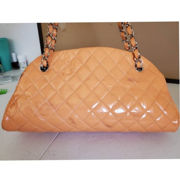 CHANEL Orange Patent Mademoiselle Bowling … - Picture 6 of 14